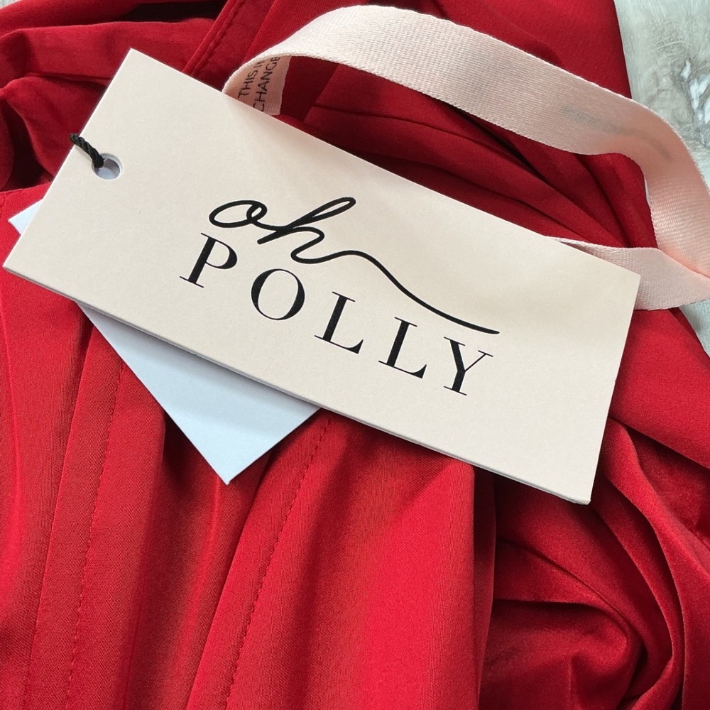 Oh Polly Satin Corset Maxi Dress Red Size 6 New With Tags - Picture 7 of 9